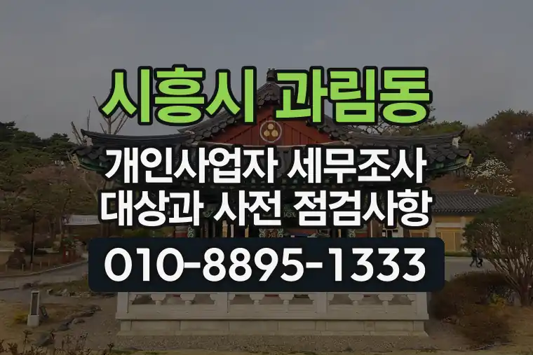 경기 시흥시 과림동 개인사업자 세무조사 대상과 사전 점검사항