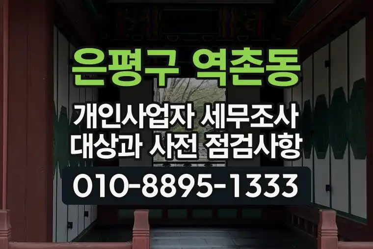 서울 은평구 역촌동 개인사업자 세무조사 대상과 사전 점검사항