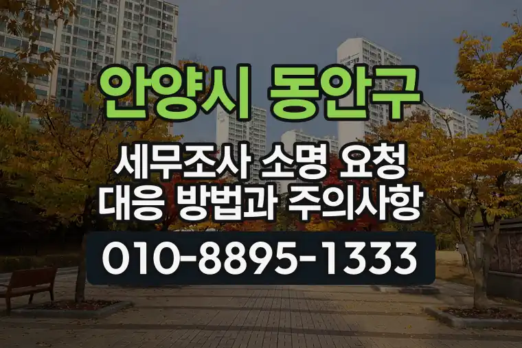 경기 안양시 동안구 갈산동 세무조사 소명 요청 대응 방법과 주의사항