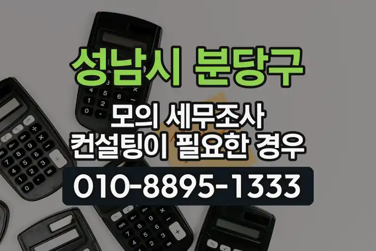 경기 성남시 분당구 백현동 모의 세무조사 컨설팅이 필요한 경우