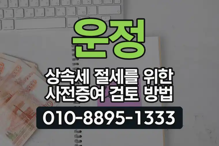 운정 상속세 절세를 위한 사전증여 검토 방법