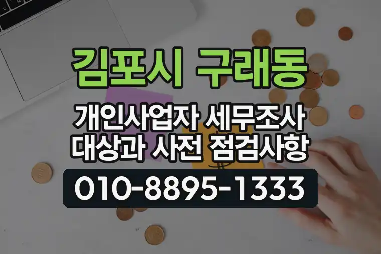 경기 김포시 구래동 개인사업자 세무조사 대상과 사전 점검사항