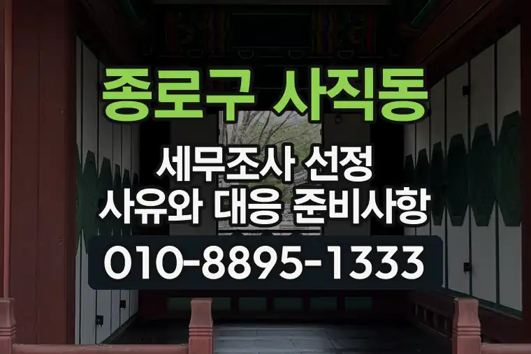 서울 종로구 사직동 세무조사 선정 사유와 대응 준비사항