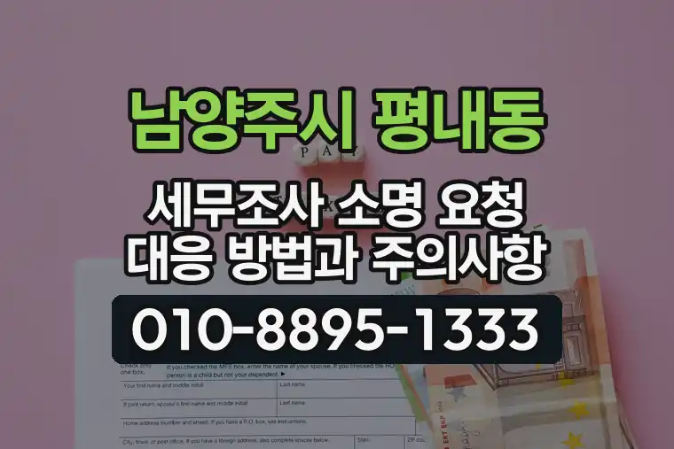 경기 남양주시 평내동 세무조사 소명 요청 대응 방법과 주의사항