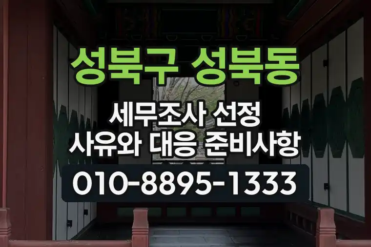 서울 성북구 성북동 세무조사 선정 사유와 대응 준비사항