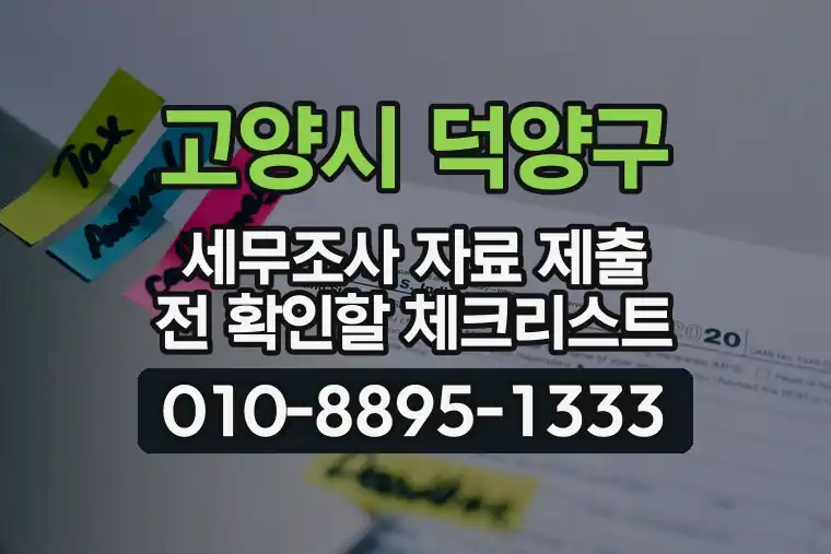 경기 고양시 덕양구 덕은동 세무조사 자료 제출 전 확인할 체크리스트