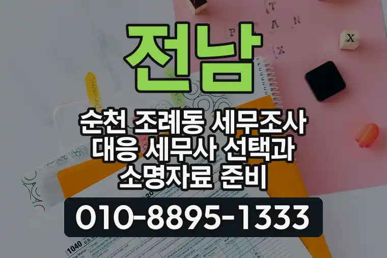 전남 순천 조례동 세무조사 대응 세무사 선택과 소명자료 준비