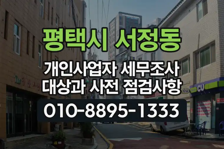 경기 평택시 서정동 개인사업자 세무조사 대상과 사전 점검사항
