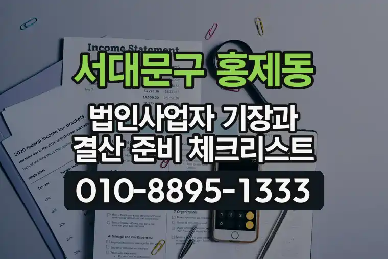 서울 서대문구 홍제동 법인사업자 기장과 결산 준비 체크리스트