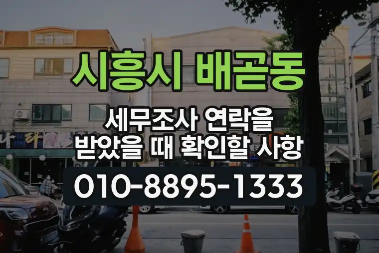경기 시흥시 배곧동 세무조사 연락을 받았을 때 확인할 사항