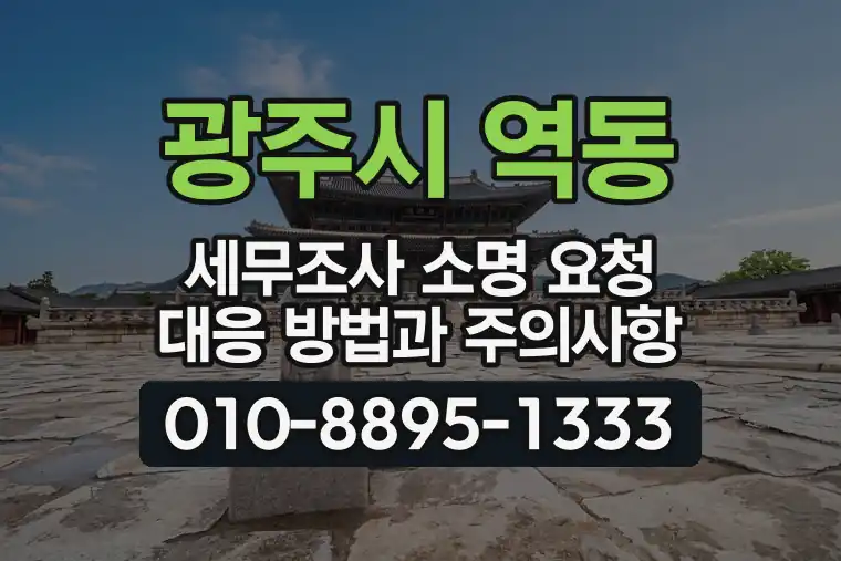 경기 광주시 역동 세무조사 소명 요청 대응 방법과 주의사항