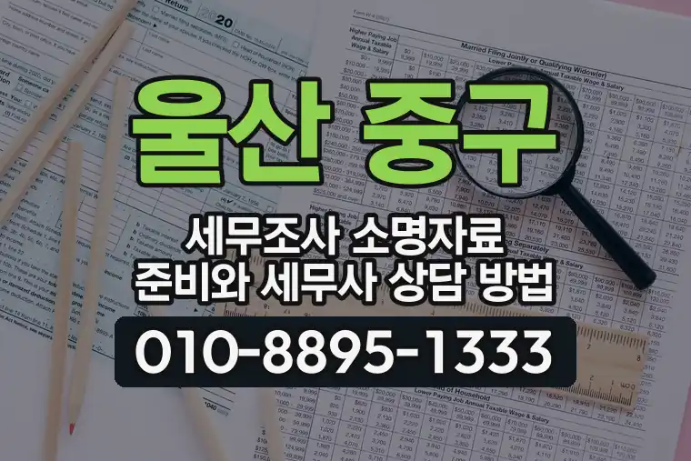 울산 중구 성남동 세무조사 소명자료 준비와 세무사 상담 방법