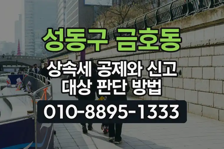 서울 성동구 금호동 상속세 공제와 신고 대상 판단 방법