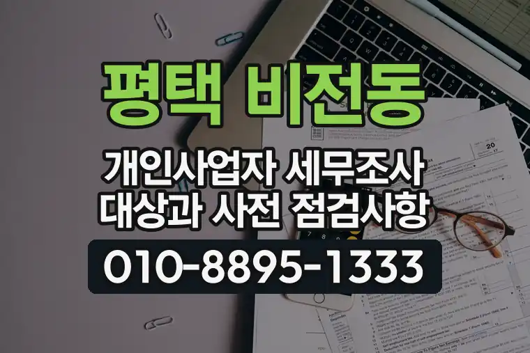 경기 평택 비전동 개인사업자 세무조사 대상과 사전 점검사항