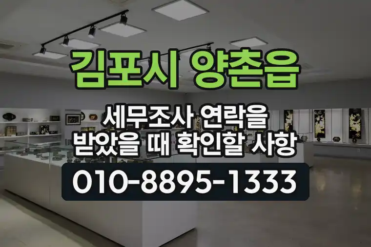경기 김포시 양촌읍 세무조사 연락을 받았을 때 확인할 사항
