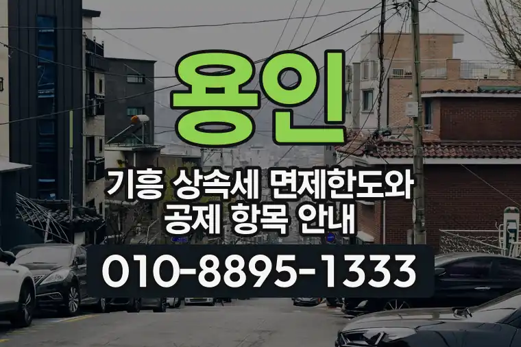 경기 용인 기흥 상속세 면제한도와 공제 항목 안내