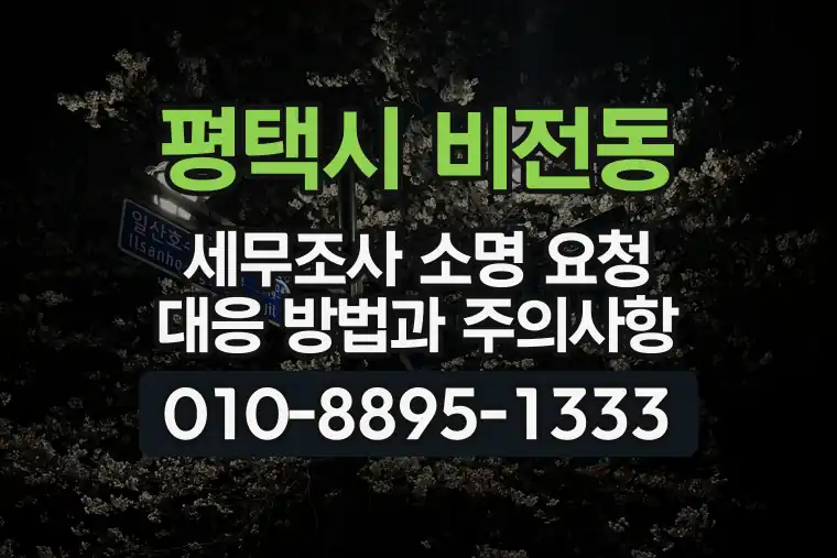 경기 평택시 비전동 세무조사 소명 요청 대응 방법과 주의사항