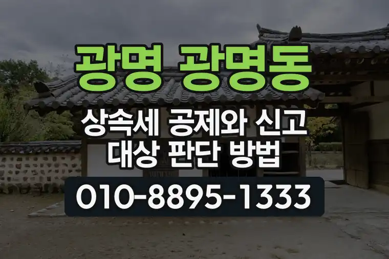경기 광명 광명동 상속세 공제와 신고 대상 판단 방법