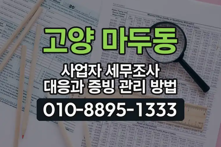 경기 고양 마두동 사업자 세무조사 대응과 증빙 관리 방법