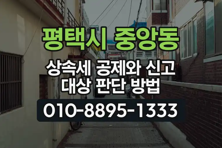 경기 평택시 중앙동 상속세 공제와 신고 대상 판단 방법