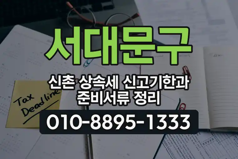 서울 서대문구 신촌 상속세 신고기한과 준비서류 정리